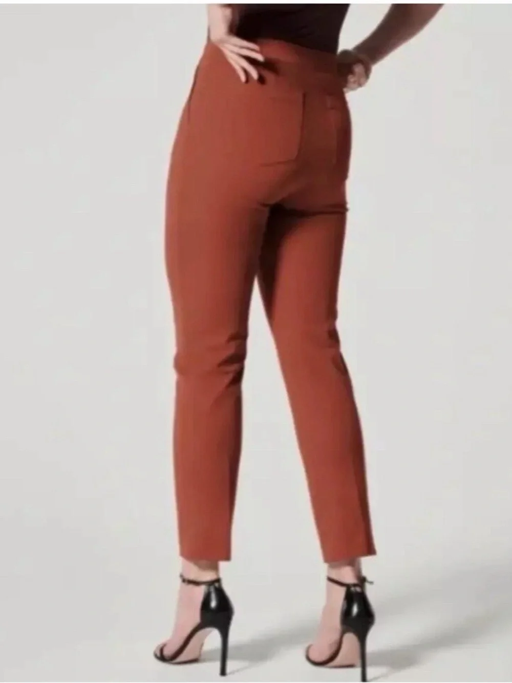 Spanx On-The-Go Ankle Slim Straight Pants in Bronze Glow - Medium NWT